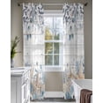 thumbnail image 4 of Blue Beige Coastal Sheer Curtains 84 Inch Length 2 Panels Set for Living Room/Bedroom, Beach Starfish Summer Eucalyptus Retro Kitchen Curtains Grommet Semi-Sheer Curtains Window Treatments 52"x84"x2, 4 of 7