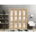 thumbnail image 3 of Sliding Closet Double Bi-fold Doors 96 x 80 inches | Lucia 2552 Oak | Sturdy Tracks Moldings Trims Hardware Set | Wood Solid Bedroom Wardrobe Doors, 3 of 5