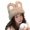 Khaki, variant on Knitted Hat Fluffy Rabbit Ears Stylish,Women Warm Thickened Beanie Hat Accessories