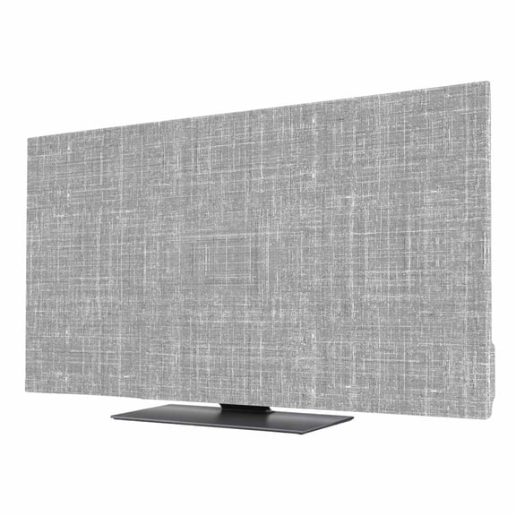 Indoor TV Cover 50 Inch, Grey Elastic Monitor Dust Covers for Television, Desktop Computer Farmhouse Vintage Gray Solid Color Modern Dustproof Fitted TV Cover for Inside 43.6"L x 24.5"H