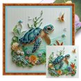 thumbnail image 1 of Hilo Algodón Ecológico Bordado Punto Cruz Con Tortugas Marinas 11CT 45x45cm, 1 of 9