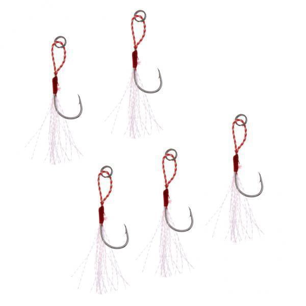Conjunto de Anzuelos de Asistencia Sunnimix para Pesca en Agua Salada Jigging de Metal Con Línea de PE 16 4 piezas