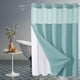 thumbnail image 3 of Cortina de ducha Full Star Plain con doble anilla grande | Tejido de poliéster resistente y reversible | 183 x 183 cm con dobladillo con peso magnético y paneles de malla blanca, 3 of 5