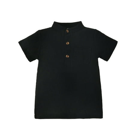 

Summer Shirts For Boys Kids Toddler Shirt Short Sleeve Solid Color Pocket Girls Shirt Tops Outwear Fashion