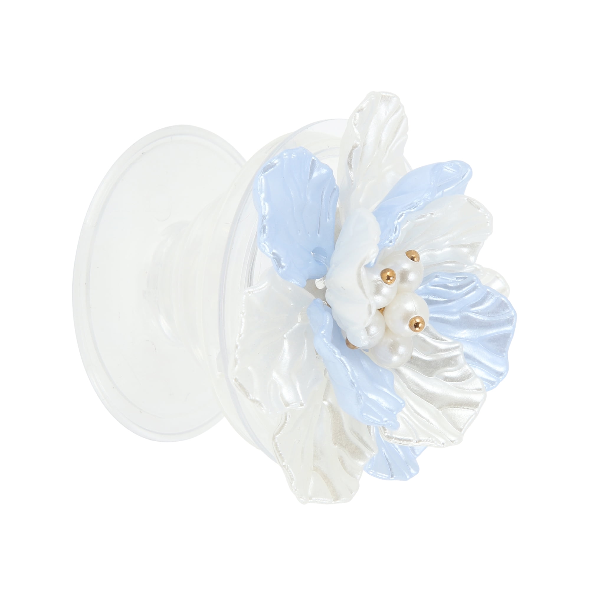 Unique Bargains Shell Flower Phone Grip 1 Pc Blue White