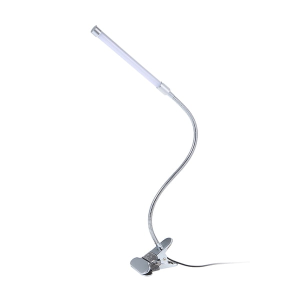 Xirurus 10W 36 LED Gooseneck Clamp Desk Lamp, 3 Color Modes 10 Dimmable Levels, USB Powered Flexible Clip-On Light for Study Office Silver