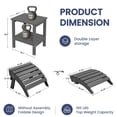 thumbnail image 5 of SERWALL 5PC Adjustable Folding Adirondack Chair and Ottoman and Double Side Table, HDPE Adirondack Chairs Set for Outdoor, Patio, Poolside, Garden, Gray, 5 of 8