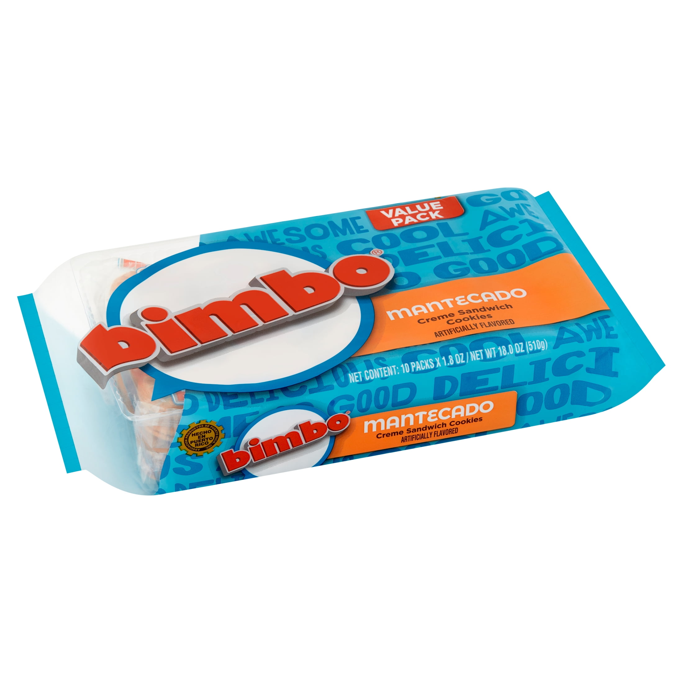 Bimbo Crème Sandwich Baked Cookies Vanilla with Ice Cream Flavor, Multipack, 1.8 oz, 10 Count