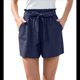 thumbnail image 3 of Pantalones Cortos Casuales de Verano para Mujer con Lazo y Cintura Anudada y Bolsillos. Azul Marino L, 3 of 7