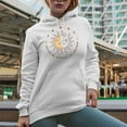 thumbnail image 2 of Never Be Afraid of Change Quote with Boho Art Merch Gift, White Hooded Sweatshirt or Hoodie, 3XL, 2 of 5