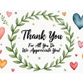 thumbnail image 4 of Watercolor Heart Thank You Banner Leaf Design Love Theme for Appreciation Events Office Decor Teacher Gifts, 4 of 8