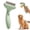 Green, variant on Summer shedding solution! Dual-sided deshedding rake removes tangles & loose fur for cats & dogs. Cooler pet in hot season