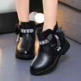 thumbnail image 5 of FhsagQ Boots Girls Boots Size 11 Little Kid Children Shoes Thick Heel Short Boots Warm Leather Boots Baby Bow Cute Shoes Warm Boots Girls Boots Size 10C Girls Boots Size 4 Heels Black 36, 5 of 8