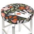 thumbnail image 3 of Naloa Rabbits on Floral Round Bar Stool Cushion Cover 12-14 inch, Fits Kitchen, Office, Restaurant Chairs - 13 inch, 3 of 7