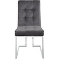 thumbnail image 4 of Meridian Furniture Alexis Velvet Dining Chair in Gray (Set of 2), 4 of 7
