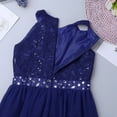 thumbnail image 5 of Manyakai Flower Girls Glitter Rhinestone Bridesmaid Dress Beaded Wedding Pageant Birthday Party Ball Blue 10, 5 of 7