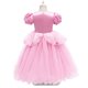 thumbnail image 5 of Vestido de verano para niña, sin mangas, con volantes, encaje, mangas con lazo, bordado de malla, falda de princesa con lazo, poliéster, 5 of 6