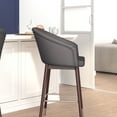 thumbnail image 3 of Flash Furniture Margo 26.25"H Square Mid Back Barstool, Gray/Walnut, 3 of 11