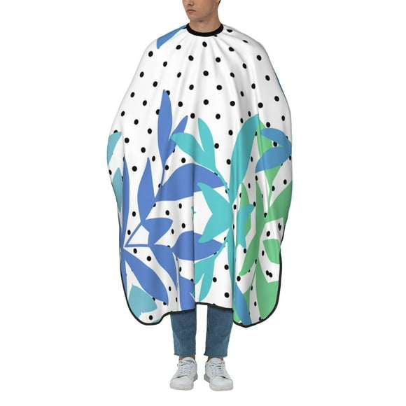 ZICANCN Hair Cutting Cape for Adults, Leaves Seamless Polka Dots Cape Salon Barber Cape for Hair Stylist Shampoo Capes Waterproof 55x66 IN