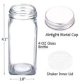 thumbnail image 4 of SWOMMOLY 25 Glass Spice Jars with 713 Spice Labels, Chalk Marker and Funnel Complete Set. 25 Square Glass Jars 4OZ, Airtight Cap, Pour/sift Shaker Lid, 4 of 5
