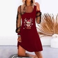 thumbnail image 1 of WILLBEST Vestido Navideño Floral Con Cuello Cuadrado Y Mangas Para Mujer, Corte Holgado, Para Fiesta Navideña, Midi, 1 of 3