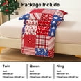thumbnail image 3 of Smuge Christmas Quilt Sets Queen Full Size Snowman Christmas Tree Bedding Sets Bedspread Lightweight Coverlet with 2 Pillow Shams, Red Plaid Stripe, 3 of 6