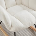 thumbnail image 6 of Ergonomic Teddy Fabric Rocking Chair 300lbs Heavy Duty Metal Frame Upholstered Glider Chair Soft Padded Leisure Accent Chair For Living Room Bedroom（Ivory）, 6 of 12