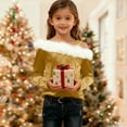 thumbnail image 5 of Girls' Velour Off Shoulder Blouse Top Christmas Festive Furry Collar Long Sleeve Shirt Autumn & Winter Top (4-14 Years), 5 of 7