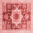 thumbnail image 1 of Ahgly Company Machine Washable Indoor Square Abstract Red Modern Area Rugs, 4' Square, 1 of 4