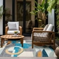 thumbnail image 2 of Unique Loom Outdoor Modern Collection Area Rug - Shapes (5' 3" x 8' Rectangle Multi/Brown), 2 of 8