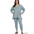 thumbnail image 3 of Zenana Women's Soft Brushed Fabric V-Neck Long Sleeve Top & Leggings - 2 Pieces Set, 3 of 6
