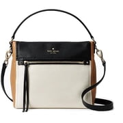 Kate Spade New York Cobble Hill Small Harris Pebbled LeatherShoulder Bag, Black/Sable/Cement