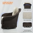 thumbnail image 4 of MeetLeisure 1 Pieces Outdoor Patio Furniture Wicker Swivel Chair with Cushions for Backyard, Beige, 4 of 9