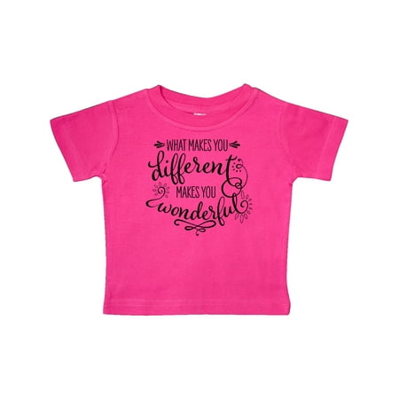 

Inktastic What Makes You Different Makes You Wonderful in Black Gift Baby Boy or Baby Girl T-Shirt