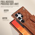 thumbnail image 4 of for Samsung Galaxy S24 Ultra Case, Wallet Phone PU Leather Case with Card Holder Crossbody Cover for Women Girls Strap Wristlet RFID Blocking Shockproof Protective Cover for Samsung S24 Ultra, Brown, 4 of 9