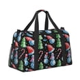 thumbnail image 2 of Balery Disco Mirror Ball Snowman Bolsa de Gimnasio para Mujeres, Bolsa de Viaje con Bolsillo Húmedo, Bolsa de Fin de Semana para Mujeres, Bolsa de Viaje Resistente al Agua, 2 of 7