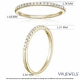 thumbnail image 4 of Vir Jewels 1/5 CTTW Diamond Wedding Band Prong Set 14K Yellow Gold Prong Set Round Size 4.5 Female Adult, 4 of 6