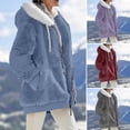 thumbnail image 2 of Skymirror Women Winter Coat Solid Color Warm Furry Plush Plus Size Lady Coat Winter Clothes, 2 of 8