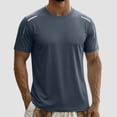 thumbnail image 4 of NOEGOEU Men's Workout Shirts Dry Fit Breathable Shirts Cooling Moisture Wicking Athletic Gym Tops (Grey,M), 4 of 5