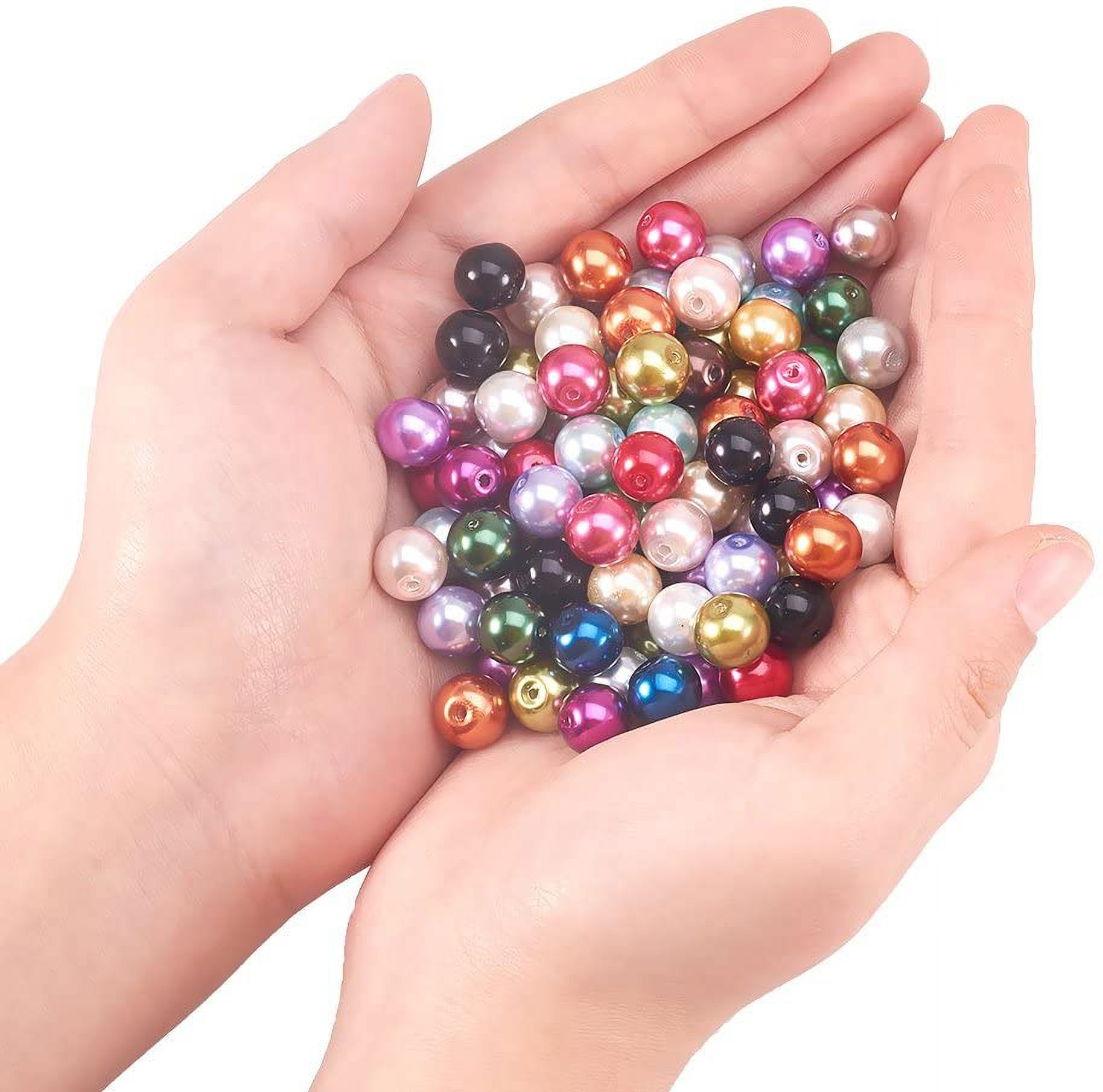 1Box Eco-Friendly Dyed Glass Pearl Round Beads Mixed Color 10mm Hole: 1mm 15pcs/compartment 360pcs/box