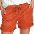 thumbnail image 2 of CALAFEBILA Cargo Shorts for Women Plus Size Drawstring Casual Women's Plus Size Shorts with Pockets, 2 of 5