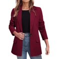 thumbnail image 1 of Vedolay Top Womens Plus Size Elegant Split Long Sleeve Open Front Office Blazer Jacket,Red S, 1 of 4