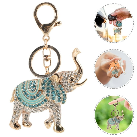 LULULION 1 Pcs Elephant Keyring Alloy Elephant Charm for Jewelry Gift Giving in Backpacks and Handbags