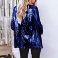 thumbnail image 5 of Women's Shiny Sequin Blazers Lightweight Long Sleeves Glitter Party Lapel Cardigan Casual Shimmer Slim Business Office Outfit, 5 of 7