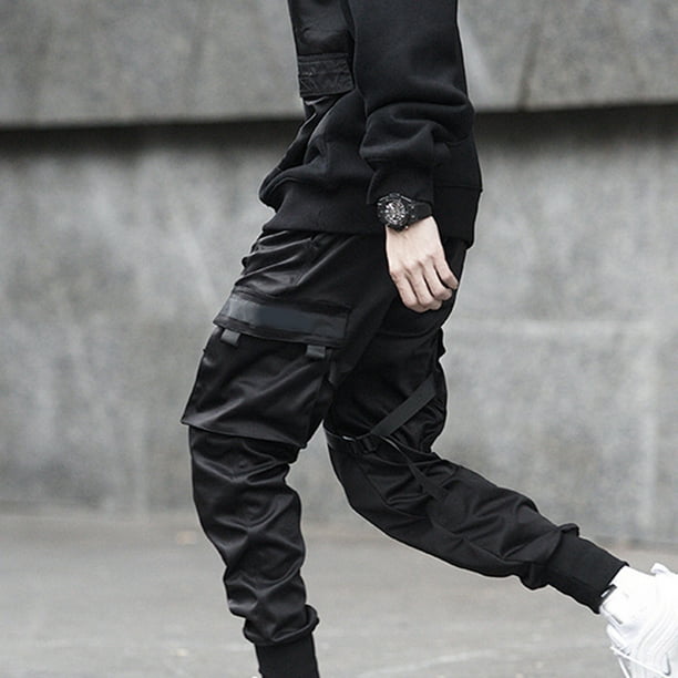Men's Color Block Stitching Cargo Joggers Pants, Fashion Casual