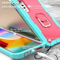 thumbnail image 6 of SaniMore for LG Velvet Case with Hidden Bracket Rugged Heavy Duty Protective [Hard PC Back + Silicone Bumper] Shokcproof Anti-drop Tri-layer Hybird Shell For LG Velvet 5G 2020 LM-G900, Mint/Rose, 6 of 7