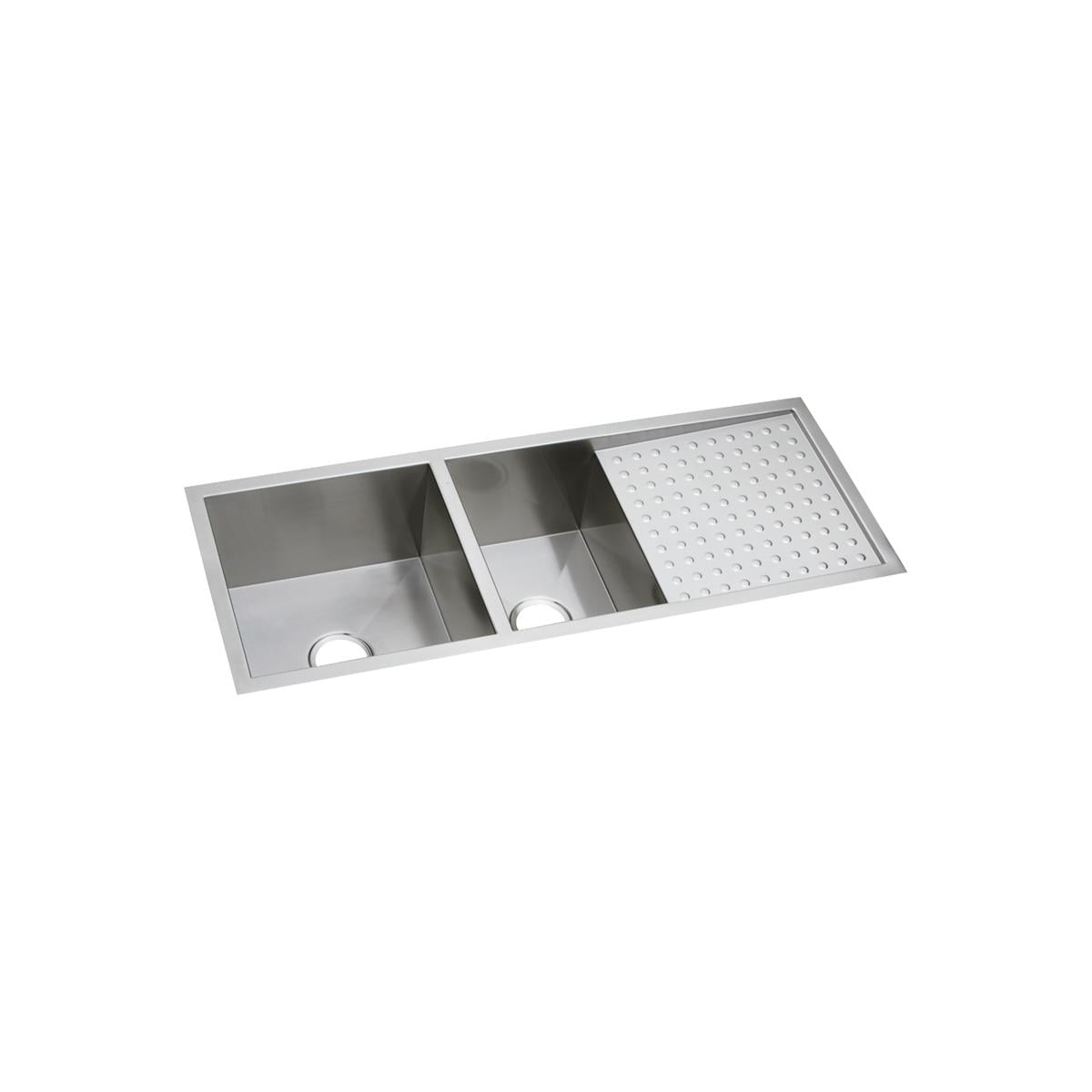 Elkay Crosstown 16 Gauge Stainless Steel, 47-1/4' x 18-1/2' x 10', 60/40 Double Bowl Undermount Sink with Drainboard