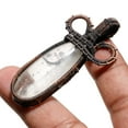 thumbnail image 2 of White Topaz Gemstone Wire Wrapped Handcrafted Copper Jewelry Pendant 2.4" SA 610, 2 of 2
