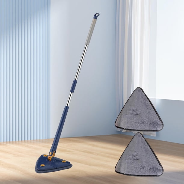 de limpieza triangular extensible de 360 grados, giratoria reutilizable, giratoria de microfibra para ventana Azul Macarena Hisopo de limpieza
