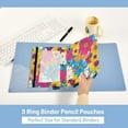 thumbnail image 5 of Color Floral Flowers 2 Pack Pencil Pouches Zipper Pencil Case 3 Ring Pencil Pouch Cosmetic Bag, 5 of 6